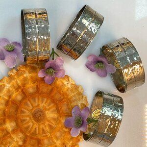 4 Hammered Napkin Rings